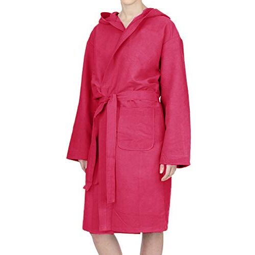 PETTI Artigiani Italiani Badjas van microvezel, badjas voor heren, microvezel voor dames, badjas van microvezel voor dames, fuchsia, S, 100% microvezel