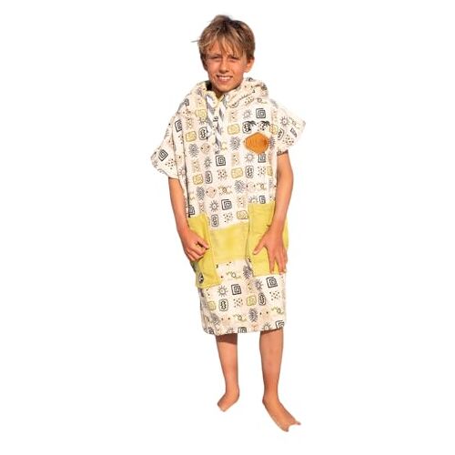 ALL-IN K Crew V Kind Surf, bad en badstof, velours, 100% katoen, ultra-absorberend, Oeko-Tex, AZO vrije poncho voor kinderen, 6-9 jaar, Botswana/Green Jeunesse, uniseks, groen, eenheidsmaat