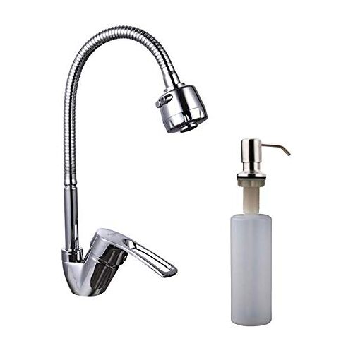 BAZJHH Mengkraan, Messing Aanrecht Kraan Mixer Koude en Warme Kraan Enkel Gat Waterkraan Mixer Keukenmixer / F43701-B elegant