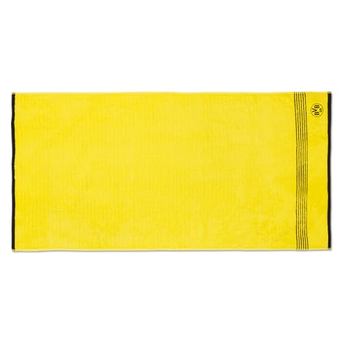 Borussia Dortmund BVB Douchehanddoek, geel, 70 x 140 cm, 100% katoen, fanartikel handdoek