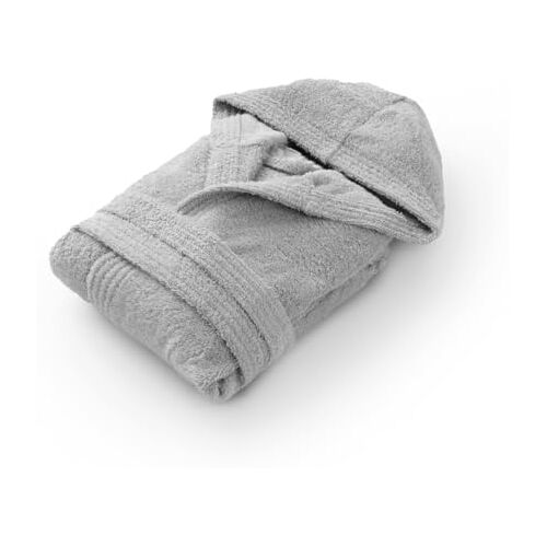 Top Towel Badjas voor meisjes, kinderbadjas van 100% katoen, badstof, 450 g, 6 tot 8 jaar, grijs