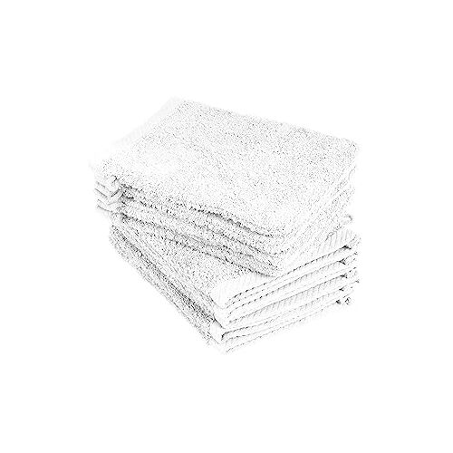 BaSaTex Set van 10 washandjes, washandjes, afmetingen 15 x 21 cm, wit, 100% katoen