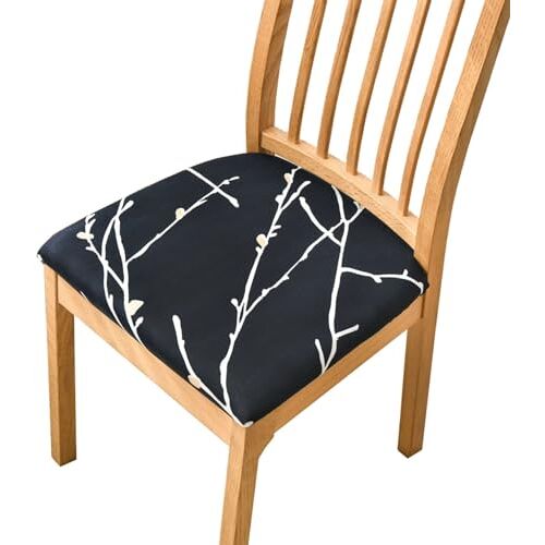 RTSFKFS Stoel zetelhoezen set van 4 6 2 Stretch lichtgrijze stoelhoezen voor eetkamer vierkante afneembare wasbare stoel beschermer Chair Slipcovers voor keuken kantoor (Color : #15, Size : Set of 6)