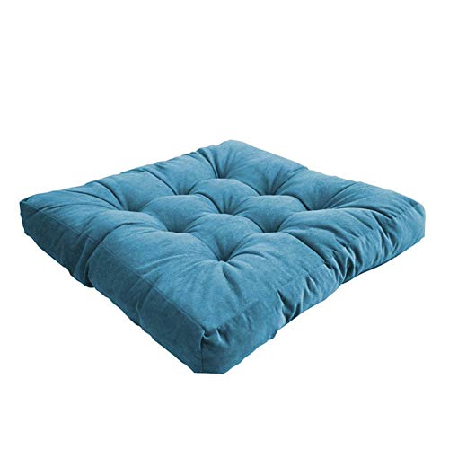 Waigg Kii Vierkant zitkussen kussen, 10 cm dikke stoel kussen zitkussens, grote zachte zitkussen pads voor tuin thuis indoor outdoor (meer blauw, 55 * 55 * 10cm)