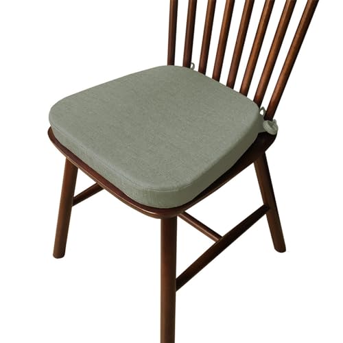 HLXHG Set van 2 zitkussens, stoelkussens met banden voor binnen en buiten, comfortabel zacht zitkussen, wasbaar zitkussen, stoelkussen voor stoelen in huis en tuin, #4,43 x 42 x 33 cm