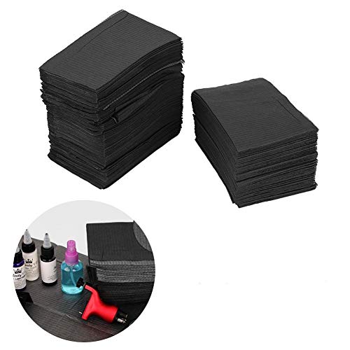 TMISHION 125 stuks wegwerp tattoo-clean pads, wegwerp-tattoo-tafelkleed, doek, waterdichte papieren tafelkleden, mat, dubbellaags, bladeren, tattoo-accessoires