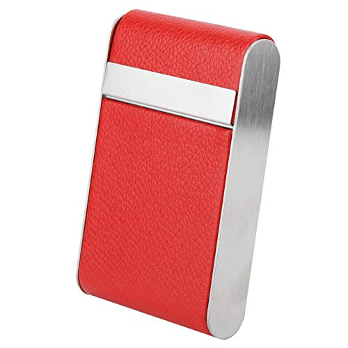 Kuuleyn Sigarettenkoker voor dames, Sigarettendoosje met zak Sigarettenaccessoires voor 20 sigaretten Roestvrijstalen roker Perfect voor jezelf of als cadeau(Rood)