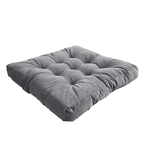 Waigg Kii Vierkant zitkussen kussen, 10 cm dikke stoel kussen zitkussens, grote zachte zitkussen pads voor tuin thuis indoor outdoor (grijs, 55 * 55 * 10cm)