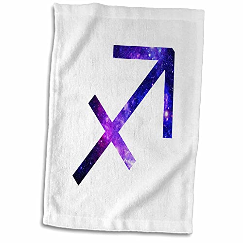 3dRose " Boogschutter Horoscoop Symbol-Paars Zodiac Astrologische Sterren Handdoek, Multi-Kleur, 15 x 22-Inch