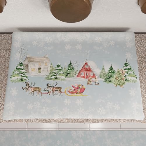 PETTI Artigiani Italiani Kookplaatafdekking voor Kerstmis, kookplaatafdekking 50 x 70 cm, brandbeveiliging Snow, 100% Made in Italy