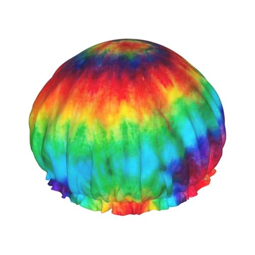 YQxwJL Tie Dye Hippies Print Douchemutsen voor Vrouwen, Herbruikbare Douchemuts, Haar Cap voor Douche, Antislip Leuke Douchemuts, Vakantie Cadeau