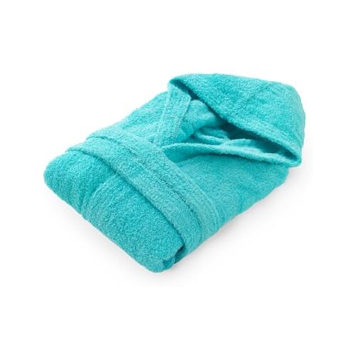 Top Towel Badjas voor meisjes, badjas voor kinderen, 100% katoen, badstof, 450 g, 14 tot 16 jaar, aguamar