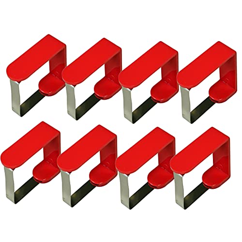 all-around24 8 x tafelkleedklemmen, tafelkleedklemmen, tafelkleedklemmen, tafelkleedhouder, klem voor tafelkleed/plafond (8 stuks, rood)