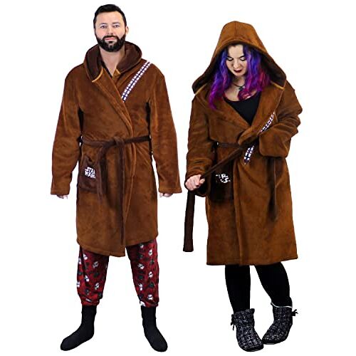 Star Wars Volwassenen  Fleece Hooded Jedi & Chewbacca Badjas Chewbacca XL