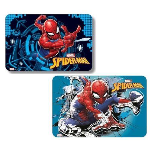 NEU 2 stuks Spiderman tafelonderlegger, placemats, schilderonderlegger, kneedonderlegger, eetonderlegger (blauwe set 1)