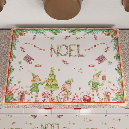 PETTI Artigiani Italiani Fornulafdekking voor Kerstmis, kookplaatafdekking, 50 x 70 cm, fornuisafdekking Noel, 100% Made in Italy