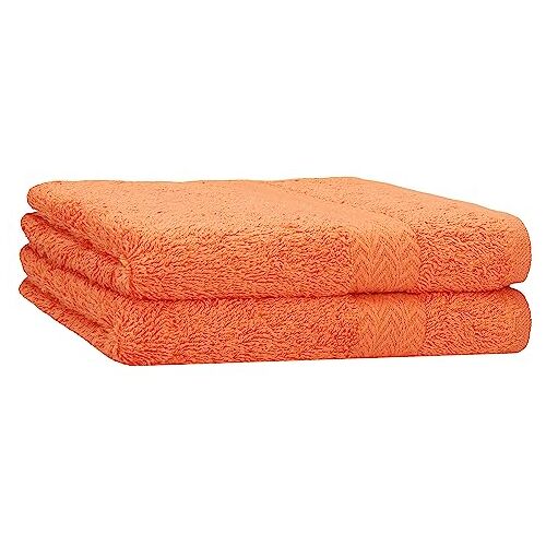 Betz 2 stuks strandhanddoeken, douchehanddoeken, set, afmeting 70x140 cm, douchehanddoek, badhanddoek, strandhanddoek, handdoek, premium 100% katoen, kleur oranje