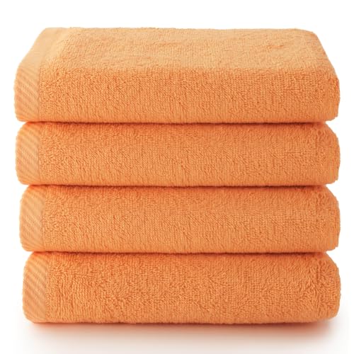 Top Towels Badhanddoeken badhanddoeken of gezichtshanddoeken verpakking met 4 handdoeken handdoeken 30 x 50 cm badstofhanddoeken, effen kleuren