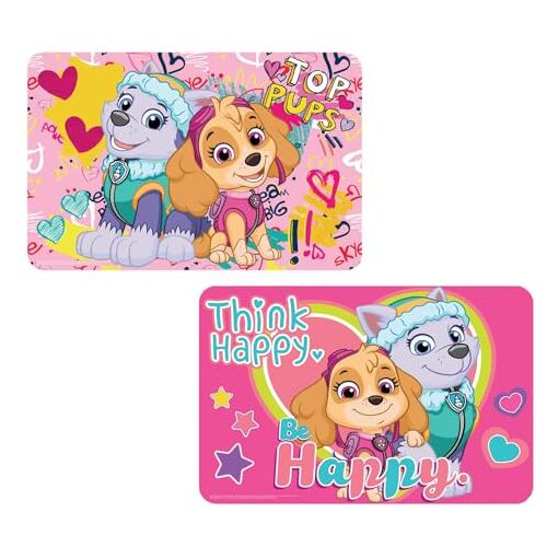 NEU Paw Patrol, tafelonderlegger, placemats, schilderonderlegger, kneedonderlegger, eetonderlegger, roze set nr. 3, 2 stuks