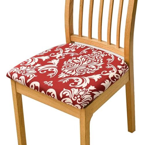 RTSFKFS Stoel zetelhoezen set van 4 6 2 Stretch lichtgrijze stoelhoezen voor eetkamer vierkante afneembare wasbare stoel beschermer Chair Slipcovers voor keuken kantoor (Color : #3, Size : Set of 1)