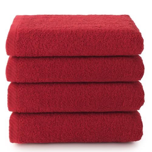 Top Towels Badhanddoeken badhanddoeken of gezichtshanddoeken verpakking met 4 handdoeken handdoeken 30 x 50 cm badstofhanddoeken, effen kleuren