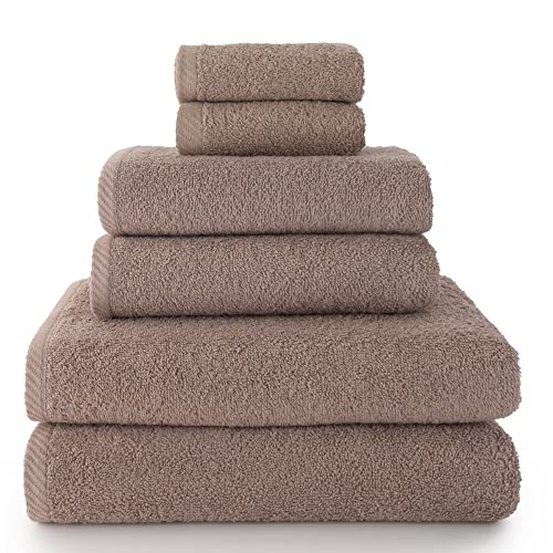 Top Towels Top Towel Set van 2 handdoeken, 2 bad- of douchehanddoeken en 2 bidethanddoeken handdoekenset 100% katoen 400 g/m2