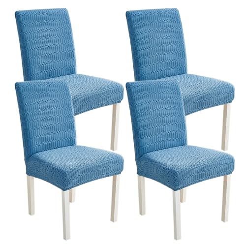 HYPIQQ Stoelhoezen voor eetkamer Eetkamer Stoelhoezen Keuken Parsons Stoelhoezen,Blauw,4PCS