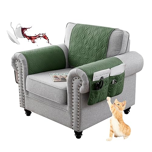 HonunG Relaxfauteuil Sofa Covers, 1/2/3 zits Antislip Reclining Covers met Zak en Elastische Riemen, Zetelbeschermer, Waterdicht, Omkeerbaar met Kussen (1 Zit 3st,#10)