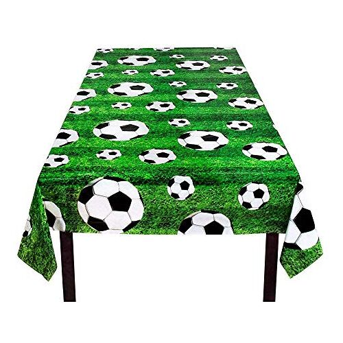 Boland 62509 Tafelkleed voetbal, afmeting 180 x 120 cm, tafelkleed van polyester stof, decoratie, Bundesliga, Champions League, verjaardag, feest