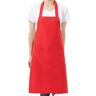 ASADFDAA Chefkok schort Work Bibs WomenAND39s MenAND39s Kitchen Apron Chef Work BBQ Restaurant Bar Cafe Beauty Barber Pet Shop Studio Uniform (Color : K?rm?z?, Size : One size)