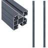 TECHPO Omheiningspalen & Rails Omheiningspalen 2 stuks Donkergrijs 185 cm Aluminium Hardware