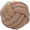 Bigougem Knoop bolkussen, geknoopte bal dooi kussen ultra zacht gezelschap decoratieve handgeweven met handgeweven geknoopte bal lam fluweel sofa kussen, knoopkussen, bakkussen Khaki