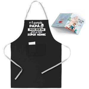 HappyMots Vaderdagcadeau + wenskaart Vaderdagdetails Verjaardag beste papa klaar om cadeau te geven Grappig keukenschort voor heren, Zwart, One size HappyMots Vaderdagcadeau + wenskaart Vaderdagdetails Verjaardag beste papa klaar om cadeau te geven Grappig keukenschort voor heren, Zwart, One size