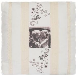 My Flair 24.16RA Romantisch kussen, 40 x 40 x 14 cm met vulling, 50% katoen, 50% polyester, handwas, beige met zwart/grijs motief My Flair 24.16RA Romantisch kussen, 40 x 40 x 14 cm met vulling, 50% katoen, 50% polyester, handwas, beige met zwart/grijs motief