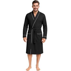 NY Threads Men's Robe Cotton Blend Knit Bathrobe, XX-Large, Black NY Threads Men's Robe Cotton Blend Knit Bathrobe, XX-Large, Black