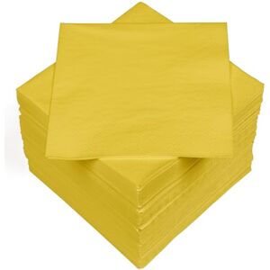 Heku 100 effen servetten, 3-laags, 33 x 33 cm, uniforme kwaliteit voor evenementen en horeca, praktische verpakking van 5 stuks, zeer absorberend en stijlvol, geel Heku 100 effen servetten, 3-laags, 33 x 33 cm, uniforme kwaliteit voor evenementen en horeca, praktische verpakking van 5 stuks, zeer absorberend en stijlvol, geel