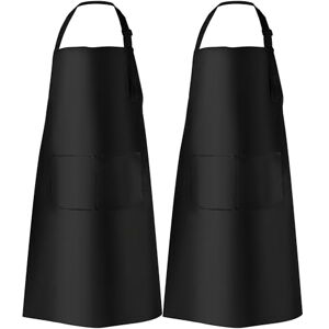 Cheerhom 2 keukenschort, waterbestendig, barbecueschort voor heren en dames, met verstelbare nekriemen en 2 grote zakken, voor koks, barbecue, schilderen, bakken en koken (zwart) Cheerhom 2 keukenschort, waterbestendig, barbecueschort voor heren en dames, met verstelbare nekriemen en 2 grote zakken, voor koks, barbecue, schilderen, bakken en koken (zwart)