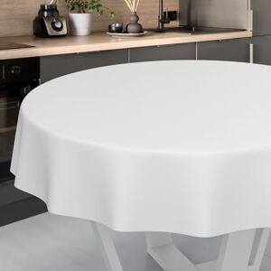 ANRO Wasdoek tafelkleed, afwasbaar, tafelzeil, tuintafelkleed, voor binnen en buiten, rond, met snijrand, 140 cm, wit ANRO Wasdoek tafelkleed, afwasbaar, tafelzeil, tuintafelkleed, voor binnen en buiten, rond, met snijrand, 140 cm, wit