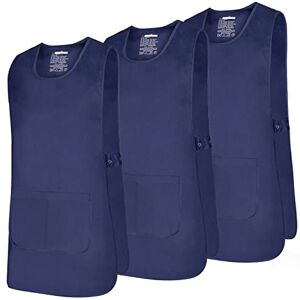 MISEMIYA Verpakking met 3 stuks, reinigingsschort, 868, uniseks, volwassenen, Donkerblauw, M MISEMIYA Verpakking met 3 stuks, reinigingsschort, 868, uniseks, volwassenen, Donkerblauw, M