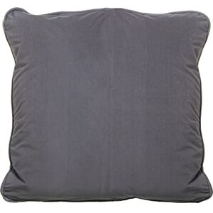 DRW Vierkant kussen van glad fluweel in grijs, 45 x 45 cm DRW Vierkant kussen van glad fluweel in grijs, 45 x 45 cm