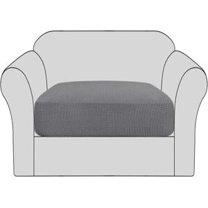 BellaHills Stretch sofa zitkussen sofa kussen meubelbeschermer sofa slipcover met elastische onderkant, spandex, jacquardstof, kleine ruiten (stoelkussenhoezen, grijs) BellaHills Stretch sofa zitkussen sofa kussen meubelbeschermer sofa slipcover met elastische onderkant, spandex, jacquardstof, kleine ruiten (stoelkussenhoezen, grijs)