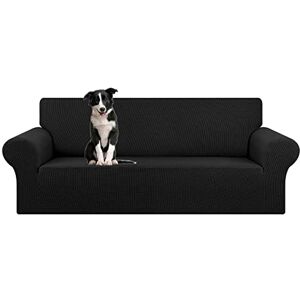 KEKUOU Stretch oversized sofahoes, 1-delige bankhoes (94-110 inch), meubelbeschermer, 4-zitsbank met elastische bodem voor kinderen, huisdier. Jacquard geruit patroon, maat XL, zwart KEKUOU Stretch oversized sofahoes, 1-delige bankhoes (94-110 inch), meubelbeschermer, 4-zitsbank met elastische bodem voor kinderen, huisdier. Jacquard geruit patroon, maat XL, zwart