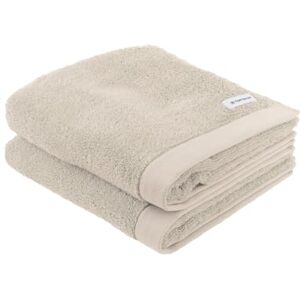 TOM TAILOR handdoek, set van 2, 50 x 100 cm, 100% katoen/badstof, met hanger en label met logo, Color Bath Towel beige (unny Sand) TOM TAILOR handdoek, set van 2, 50 x 100 cm, 100% katoen/badstof, met hanger en label met logo, Color Bath Towel beige (unny Sand)