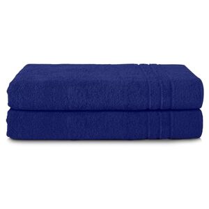 Komfortec Set van 2 Handdoeken 70x200 cm 100% Katoen XXL Saunahanddoeken Badlaken Strandlaken Badhanddoek- Douchelaken Zacht Hoge Absorptie Sneldrogend Marineblauw Komfortec Set van 2 Handdoeken 70x200 cm 100% Katoen XXL Saunahanddoeken Badlaken Strandlaken Badhanddoek- Douchelaken Zacht Hoge Absorptie Sneldrogend Marineblauw
