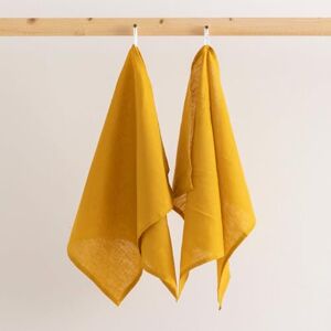 BL BELUM Belum Set van 2 theedoeken, machinewasbaar, 100% linnen, 2 stuks, 45 x 70 cm, 100% linnen, 2 stuks, herbruikbaar (mosterd) BL BELUM Belum Set van 2 theedoeken, machinewasbaar, 100% linnen, 2 stuks, 45 x 70 cm, 100% linnen, 2 stuks, herbruikbaar (mosterd)