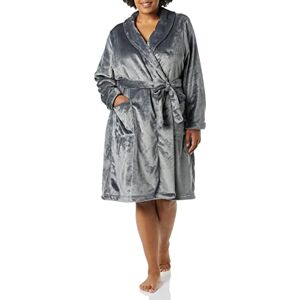 Amazon Essentials Halflange pluche badjas voor dames (verkrijgbaar in grote maten), donkergrijs, X-Large Amazon Essentials Halflange pluche badjas voor dames (verkrijgbaar in grote maten), donkergrijs, X-Large