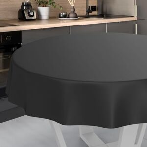 ANRO Wasdoek tafelkleed, afwasbaar tafelzeil, tuintafelkleed voor binnen en buiten, rond, 120 cm, snijrand, zwart ANRO Wasdoek tafelkleed, afwasbaar tafelzeil, tuintafelkleed voor binnen en buiten, rond, 120 cm, snijrand, zwart