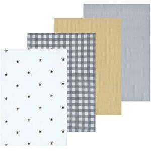 Sleepdown Bubble Bee Bedrukt & Wafel Theedoeken 100% Katoen Half Panama Super Absorberend Luxe Hotel Kwaliteit Keukenhanddoek Pack van 4 Wit 46 cm x 65 cm Sleepdown Bubble Bee Bedrukt & Wafel Theedoeken 100% Katoen Half Panama Super Absorberend Luxe Hotel Kwaliteit Keukenhanddoek Pack van 4 Wit 46 cm x 65 cm