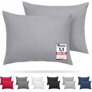 Komfortec Set van 2 Premium Kussenslopen 50x70 cm Superzachte Kussenhoes – 100% Geborsteld Mikrovezel 90g/m² Grijs Komfortec Set van 2 Premium Kussenslopen 50x70 cm Superzachte Kussenhoes – 100% Geborsteld Mikrovezel 90g/m² Grijs