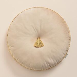 room99 Allure Rond kussen, sierkussen, 45 cm, sierkussen, pluche kussen, gevuld, bankkussen, voor bank, bed, bank, kussen, woonkamer, decoratief fluweel, met franjes, beige, 1 stuk room99 Allure Rond kussen, sierkussen, 45 cm, sierkussen, pluche kussen, gevuld, bankkussen, voor bank, bed, bank, kussen, woonkamer, decoratief fluweel, met franjes, beige, 1 stuk